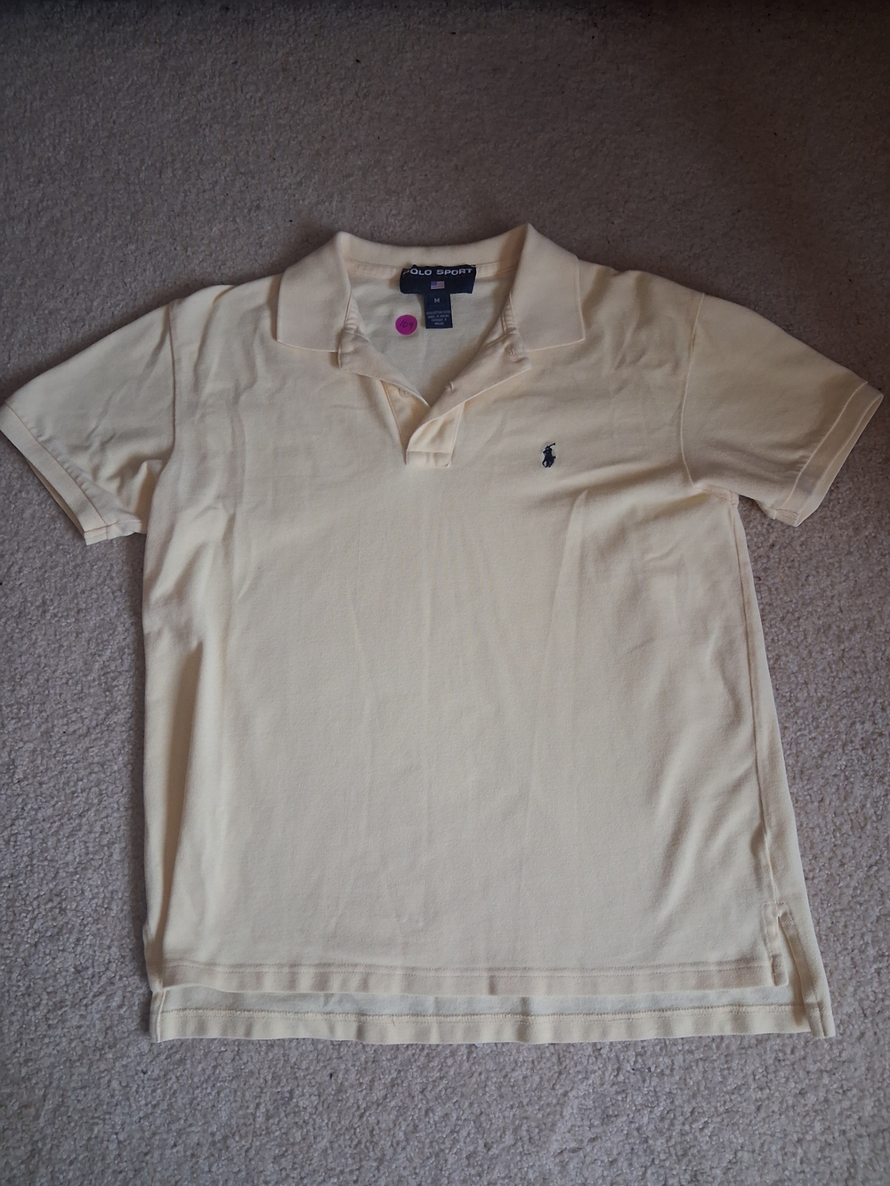 Polo by Ralph Lauren Pale Yellow Knit Polo with Navy Pony
